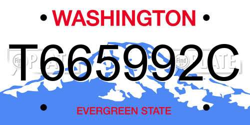 T665992C Washington License Plate