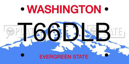 T66DLB Washington License Plate