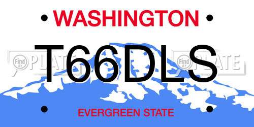 T66DLS Washington License Plate