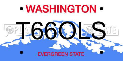 T66OLS Washington License Plate