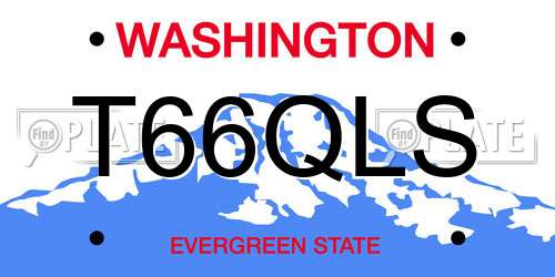 T66QLS Washington License Plate
