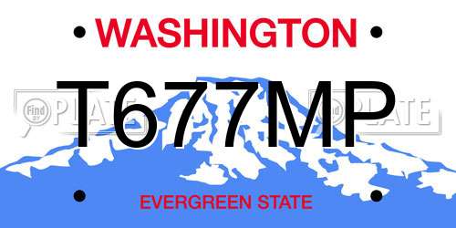 T677MP Washington License Plate