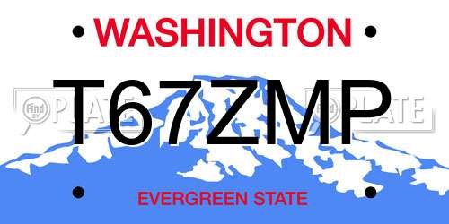 T67ZMP Washington License Plate