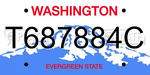T687884C Washington License Plate