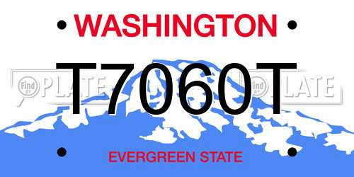 T7060T Washington License Plate