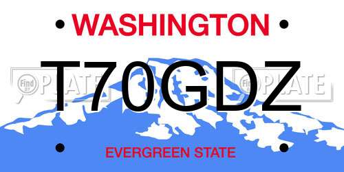 T70GDZ Washington License Plate