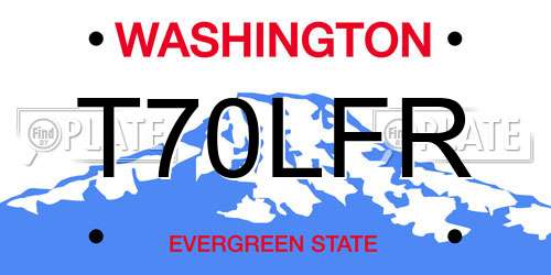 T70LFR Washington License Plate