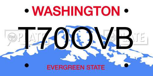 T70OVB Washington License Plate