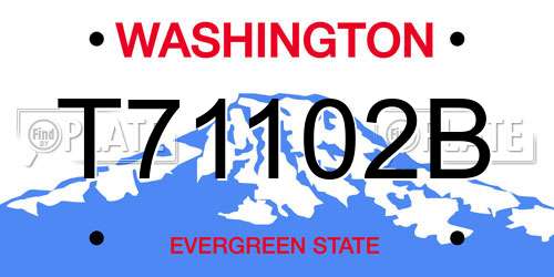 T71102B Washington License Plate
