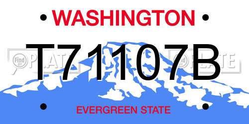 T71107B Washington License Plate
