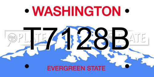T7128B Washington License Plate