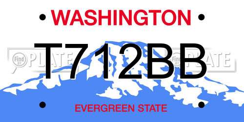 T712BB Washington License Plate