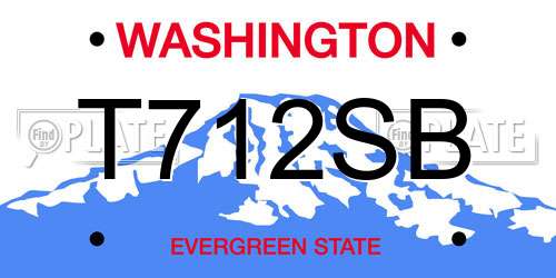 T712SB Washington License Plate