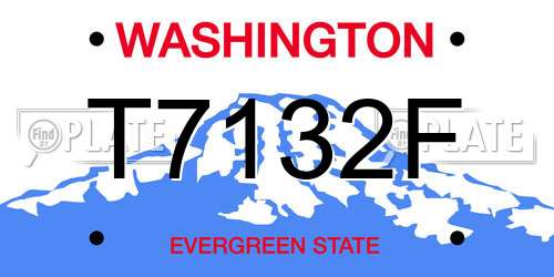 T7132F Washington License Plate