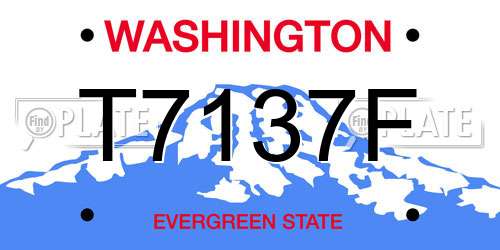T7137F Washington License Plate