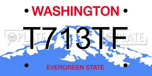T713TF Washington License Plate
