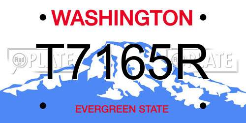 T7165R Washington License Plate