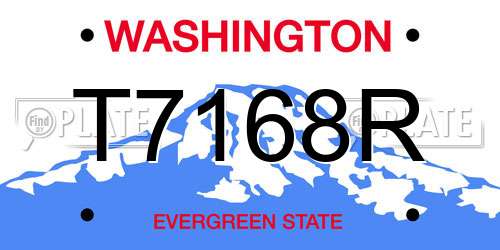 T7168R Washington License Plate