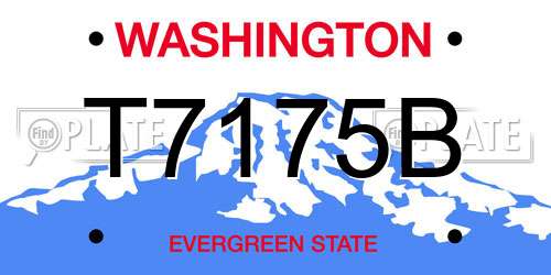 T7175B Washington License Plate
