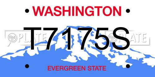 T7175S Washington License Plate