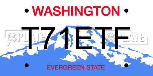 T71ETF Washington License Plate