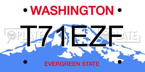 T71EZF Washington License Plate