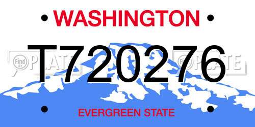 T720276 Washington License Plate