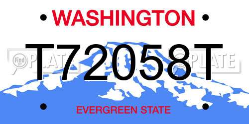 T72058T Washington License Plate