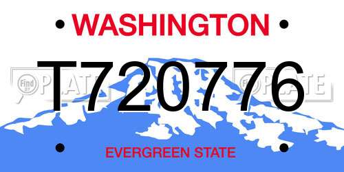 T720776 Washington License Plate