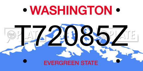 T72085Z Washington License Plate