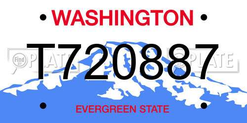 T720887 Washington License Plate