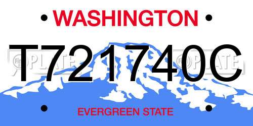 T721740C Washington License Plate