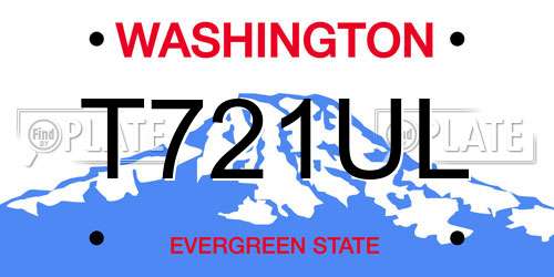 T721UL Washington License Plate