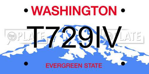 T729IV Washington License Plate