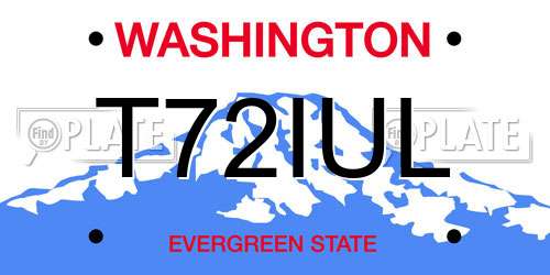 T72IUL Washington License Plate