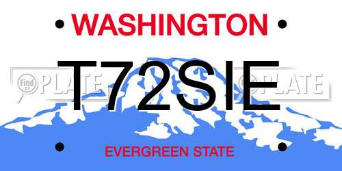 T72SIE Washington License Plate