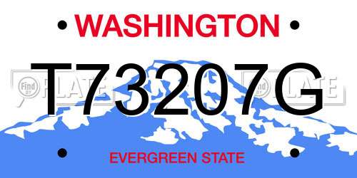 T73207G Washington License Plate