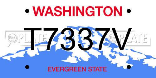T7337V Washington License Plate