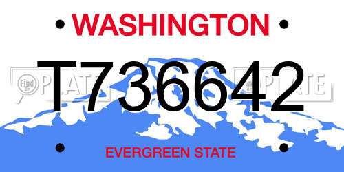 T736642 Washington License Plate