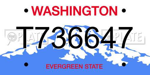 T736647 Washington License Plate