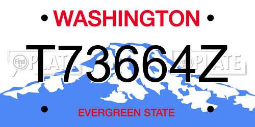 T73664Z Washington License Plate