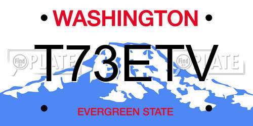 T73ETV Washington License Plate
