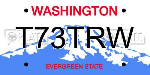 T73TRW Washington License Plate
