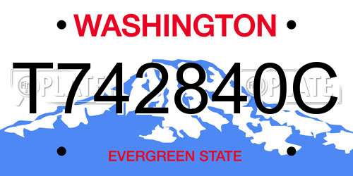 T742840C Washington License Plate