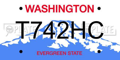 T742HC Washington License Plate