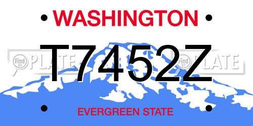 T7452Z Washington License Plate