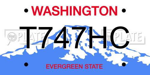 T747HC Washington License Plate