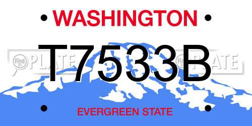 T7533B Washington License Plate