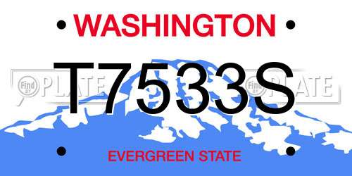T7533S Washington License Plate