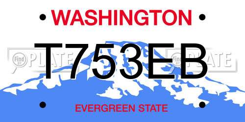 T753EB Washington License Plate